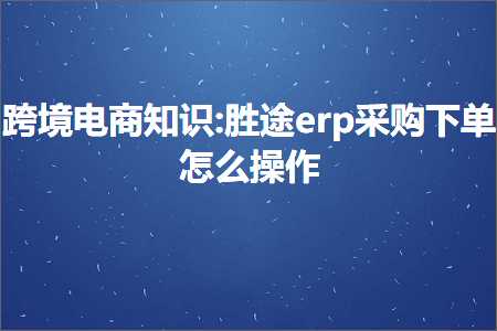 淘客推广网站 跨境电商知识:胜途erp采购下单怎么操作